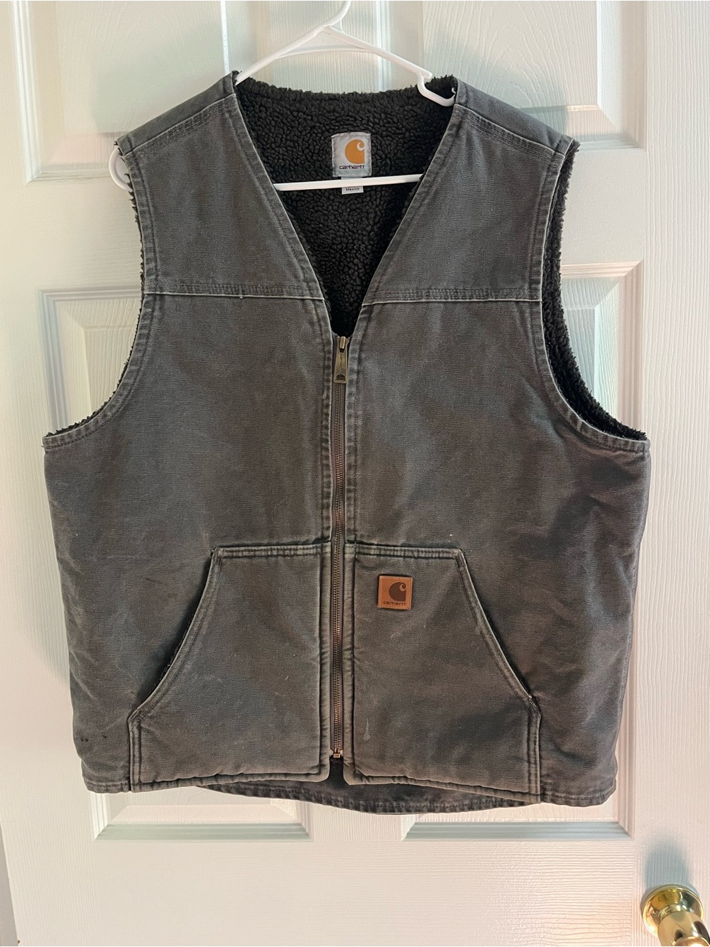 Gray Carthartt Duck Sherpa Lined Vest - XL Tall